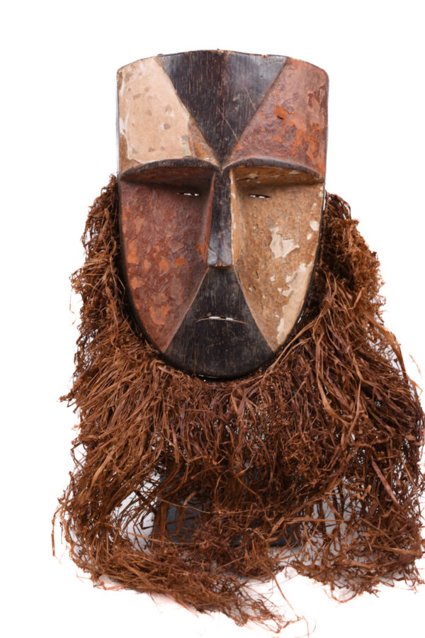 Mask - Wood, Raphia - Aduma - Gabon