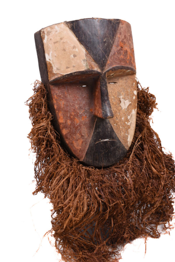 Mask - Wood, Raphia - Aduma - Gabon