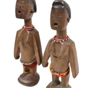 Venavi twin figure - Wood, Beads - Ewe - Togo