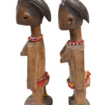 Venavi twin figure - Wood, Beads - Ewe - Togo