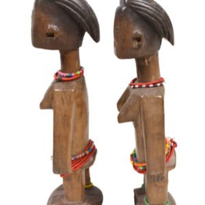 Venavi twin figure - Wood, Beads - Ewe - Togo