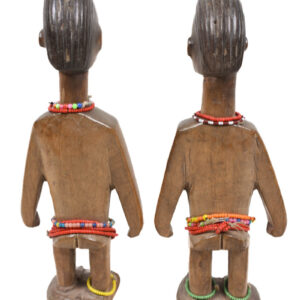 Venavi twin figure - Wood, Beads - Ewe - Togo