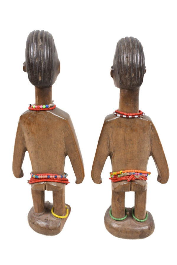 Venavi twin figure - Wood, Beads - Ewe - Togo