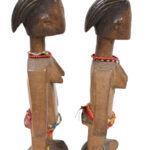Venavi twin figure - Wood, Beads - Ewe - Togo