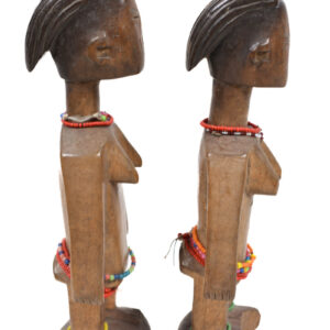 Venavi twin figure - Wood, Beads - Ewe - Togo