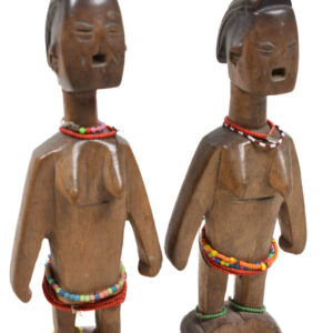 Venavi twin figure - Wood, Beads - Ewe - Togo