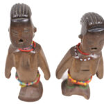 Venavi twin figure - Wood, Beads - Ewe - Togo