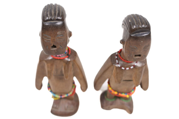 Venavi twin figure - Wood, Beads - Ewe - Togo