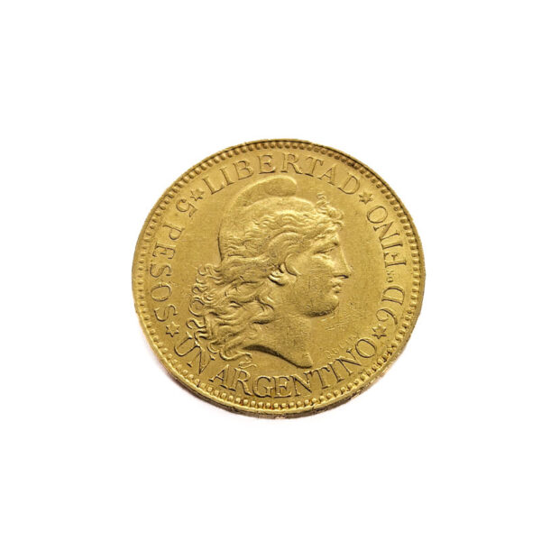 Argentina 5 Pesos 1888 Liberty Head