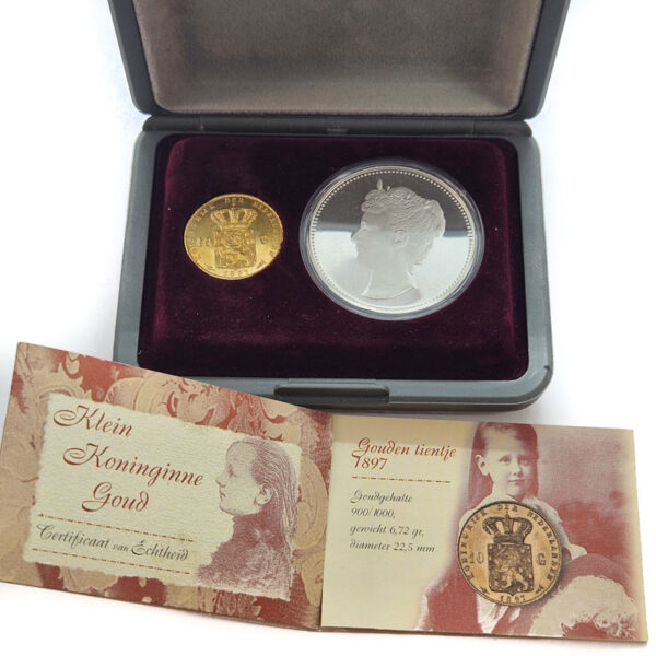 Nederland 10 Gulden 1897 Wilhelmina - Gold + Silver