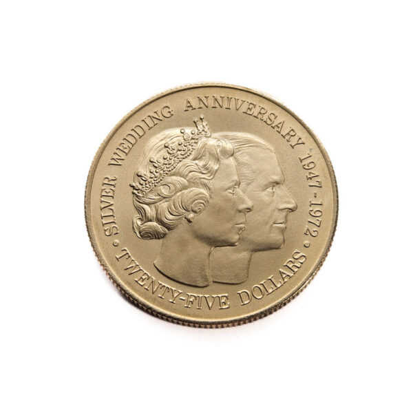 Cayman Islands 25 Dollars 1972 Silver Wedding - Elizabeth II