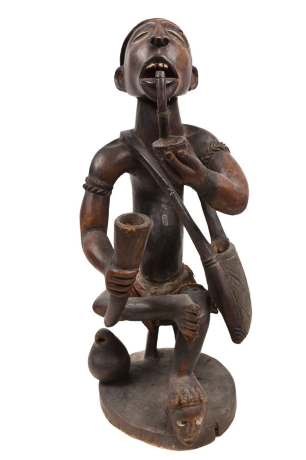 Ancestor Figure - Wood, Glass - Yombe - Congo