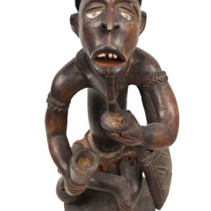 Ancestor Figure - Wood, Glass - Yombe - Congo