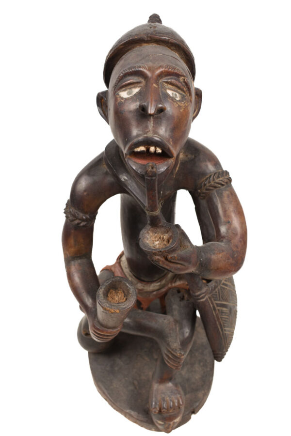 Ancestor Figure - Wood, Glass - Yombe - Congo