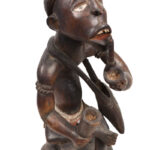 Ancestor Figure - Wood, Glass - Yombe - Congo