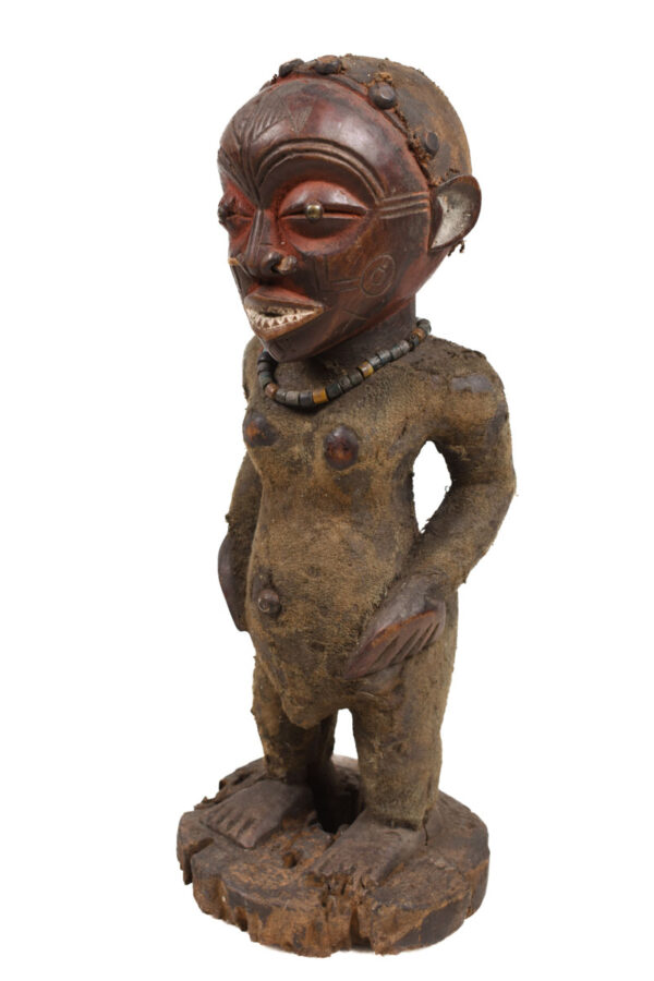 Ancestor Figure - Wood, Antelope skin - Ekoi - Nigeria