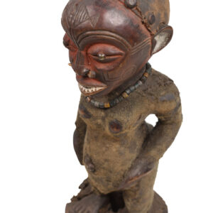Ancestor Figure - Wood, Antelope skin - Ekoi - Nigeria