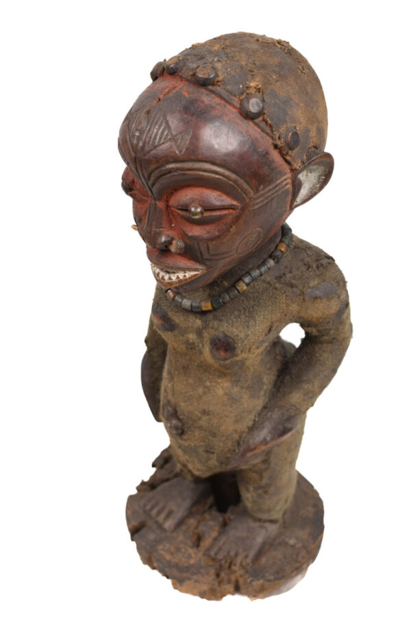 Ancestor Figure - Wood, Antelope skin - Ekoi - Nigeria