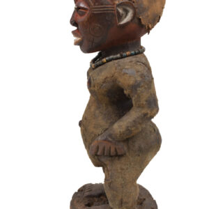 Ancestor Figure - Wood, Antelope skin - Ekoi - Nigeria