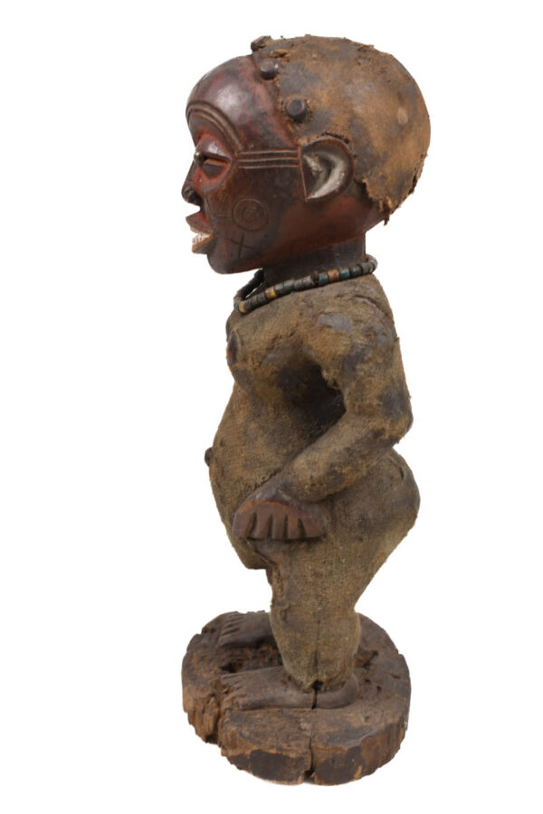Ancestor Figure - Wood, Antelope skin - Ekoi - Nigeria