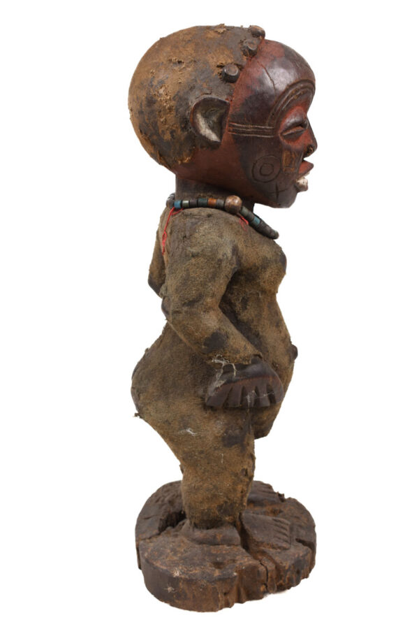 Ancestor Figure - Wood, Antelope skin - Ekoi - Nigeria