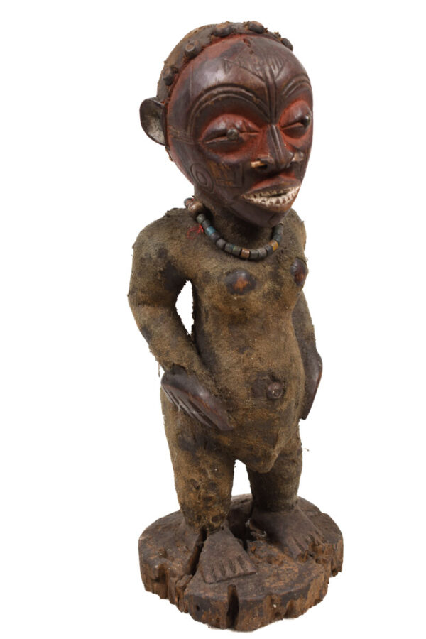 Ancestor Figure - Wood, Antelope skin - Ekoi - Nigeria