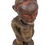 Ancestor Figure - Wood, Antelope skin - Ekoi - Nigeria