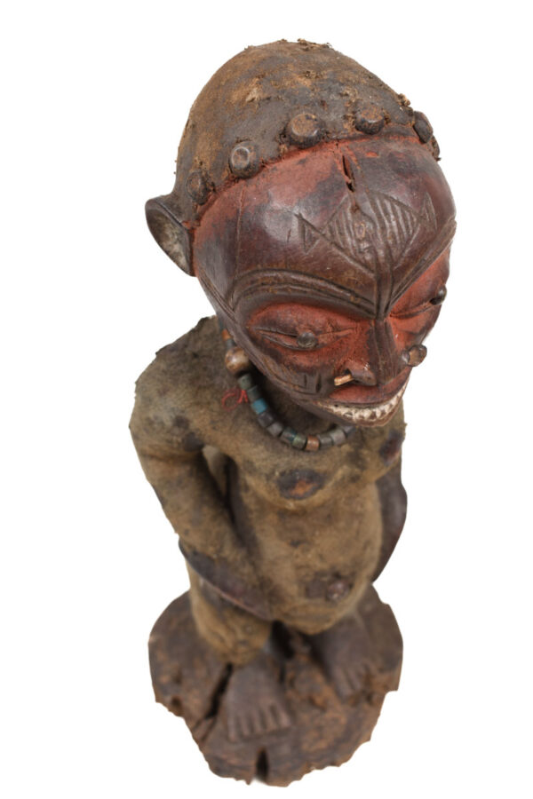 Ancestor Figure - Wood, Antelope skin - Ekoi - Nigeria