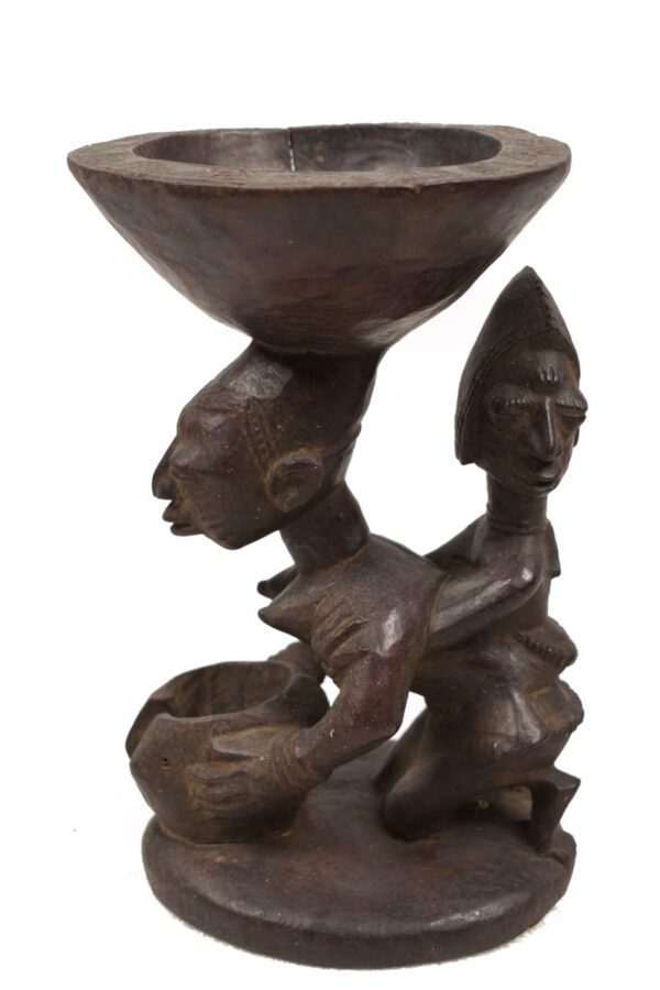 Divination bowl figure - Wood - Yoruba - Nigeria