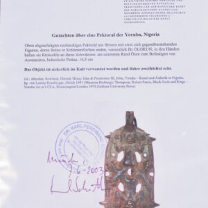 Amulet - Bronze - Yoruba - Nigeria - KF Schädler certificat
