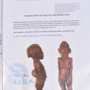 Ancestor Figure - Wood - Lobi - Burkina Faso - Karl Ferdinand Schädler certificate