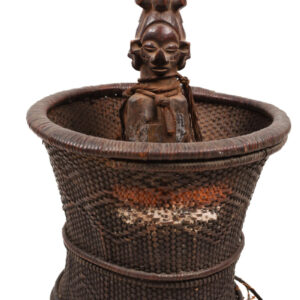 Divination Bowl - Wood, Terracotta - Suku - Congo