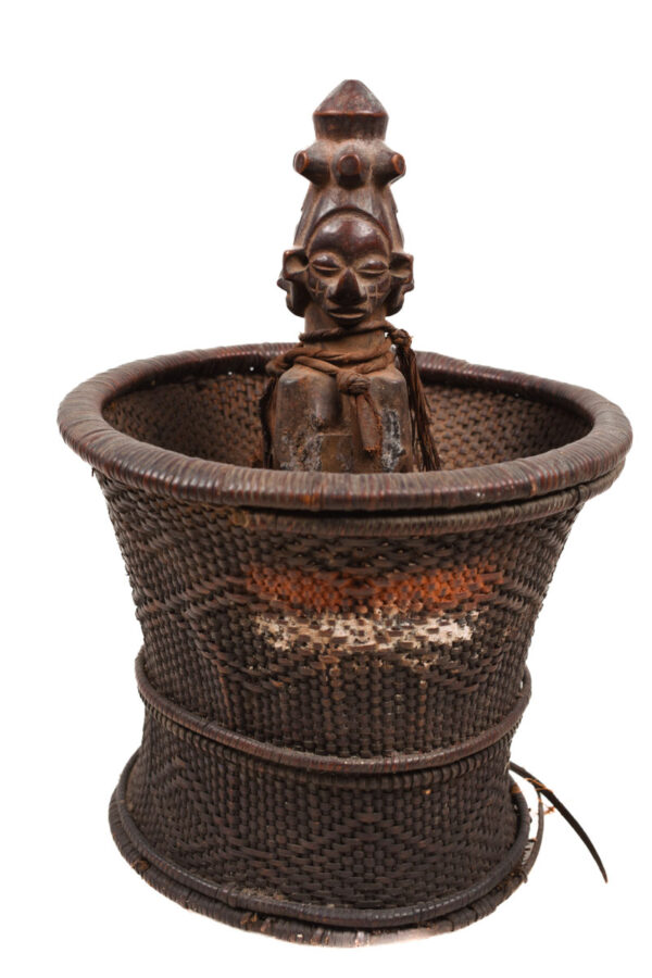 Divination Bowl - Wood, Terracotta - Suku - Congo