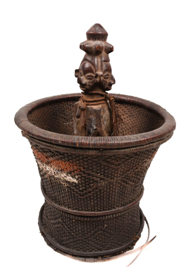 Divination Bowl - Wood, Terracotta - Suku - Congo
