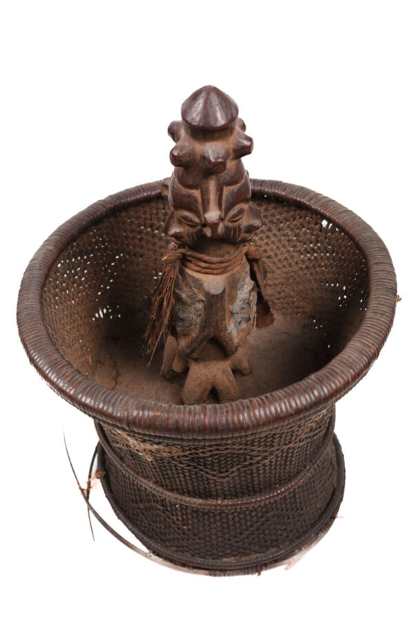 Divination Bowl - Wood, Rattan - Yaka - Congo