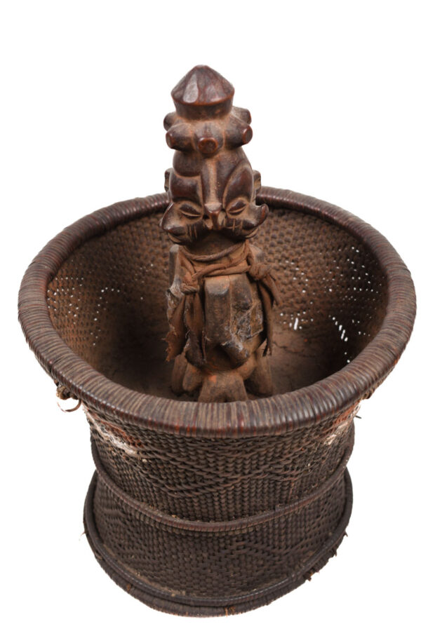 Divination Bowl - Wood, Rattan - Yaka - Congo