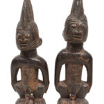 Ibeji Twin male Figures - Wood - Ibodan - Yoruba - Nigeria