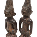 Ibeji Twin male Figures - Wood - Ibodan - Yoruba - Nigeria