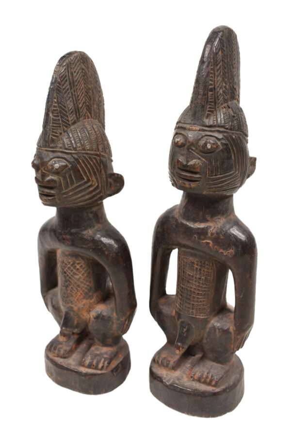 Ibeji Twin male Figures - Wood - Ibodan - Yoruba - Nigeria