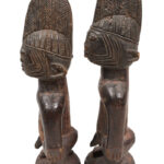 Ibeji Twin male Figures - Wood - Ibodan - Yoruba - Nigeria