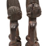 Ibeji Twin male Figures - Wood - Ibodan - Yoruba - Nigeria