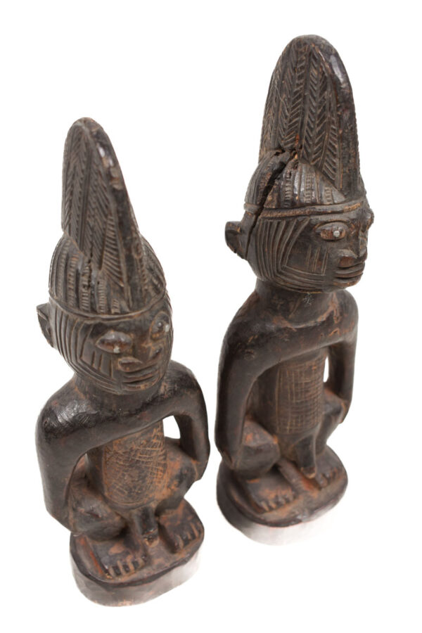 Ibeji Twin male Figures - Wood - Ibodan - Yoruba - Nigeria