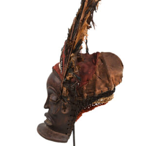 Chihongo Mask - Feathers, Wood - Chokwe - DR Congo