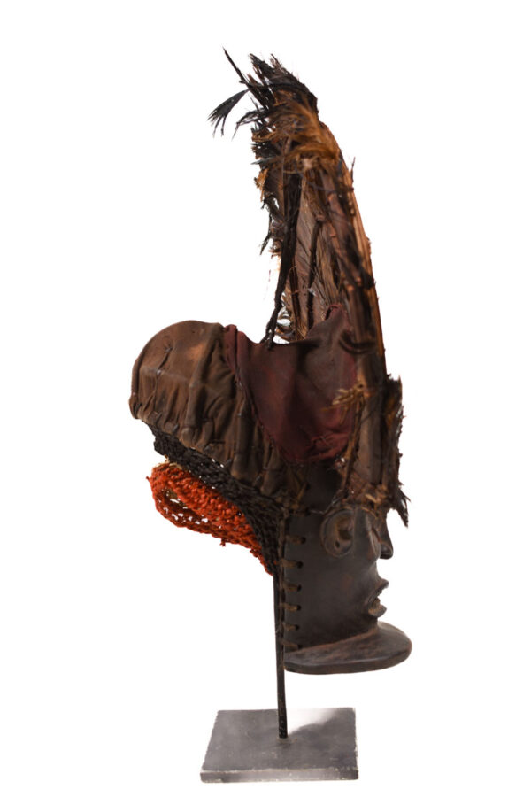 Chihongo Mask - Feathers, Wood - Chokwe - DR Congo