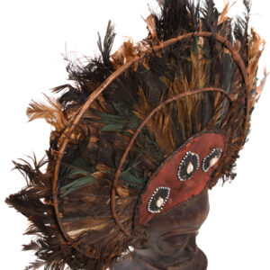 Chihongo Mask - Feathers, Wood - Chokwe - DR Congo