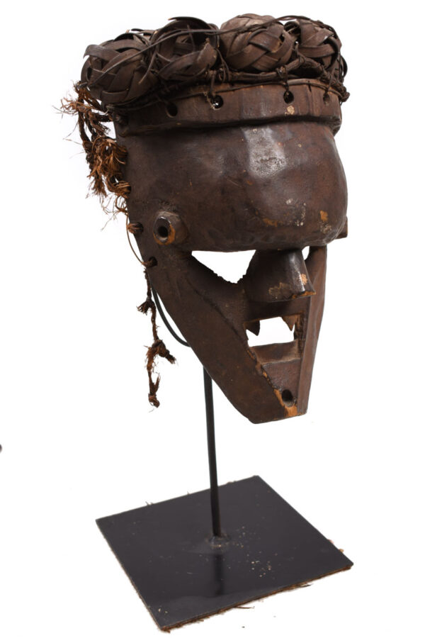 Initiation mask - Plant fibre, Wood - Salampasu - Congo