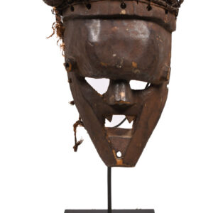 Initiation mask - Plant fibre, Wood - Salampasu - Congo