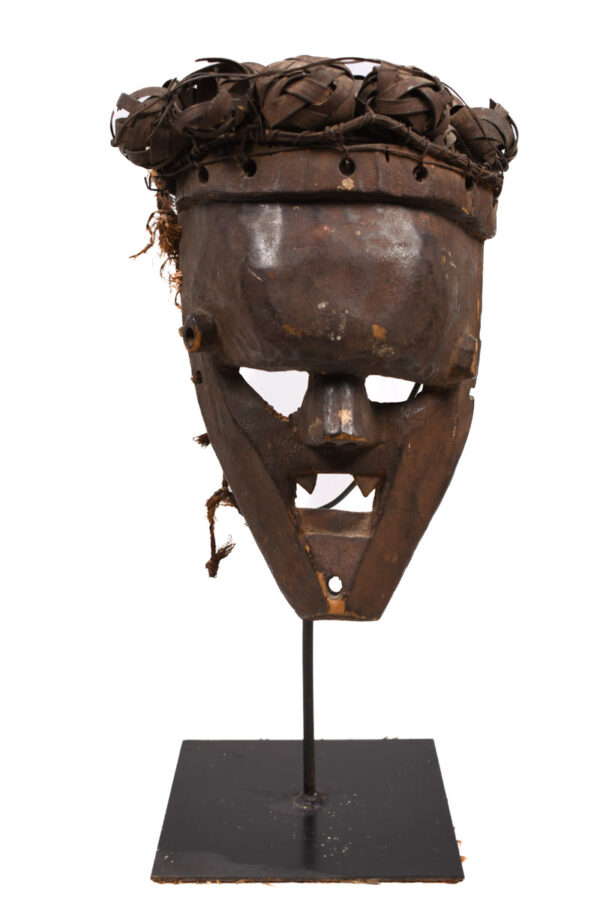 Initiation mask - Plant fibre, Wood - Salampasu - Congo