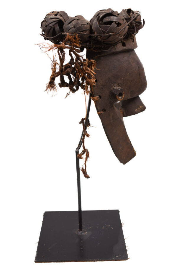 Initiation mask - Plant fibre, Wood - Salampasu - Congo