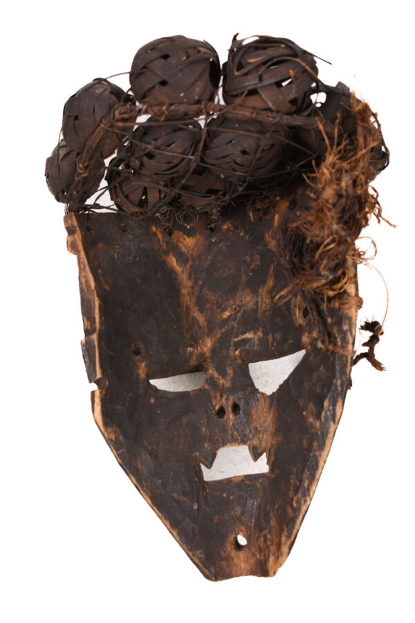 Initiation mask - Plant fibre, Wood - Salampasu - Congo